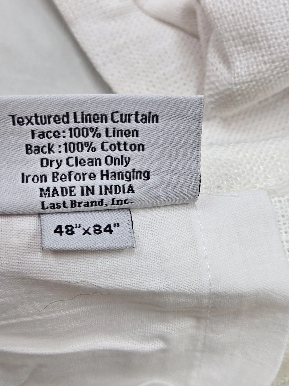 QUINCE Set Of 2 48x84 Heavyweight European Linen Curtains White 0294